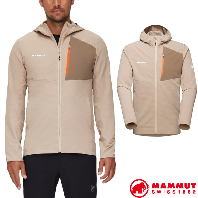 【mammut 長毛象】男 madris light ml 輕量防風透氣連帽外套.中層夾克/1014-03840-7459 野生棕