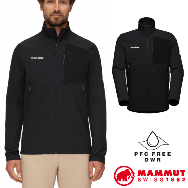 【MAMMUT 長毛象】男新款 Madris ML Jacket 防風保暖立領刷毛外套/1014-02420-0047 黑/白