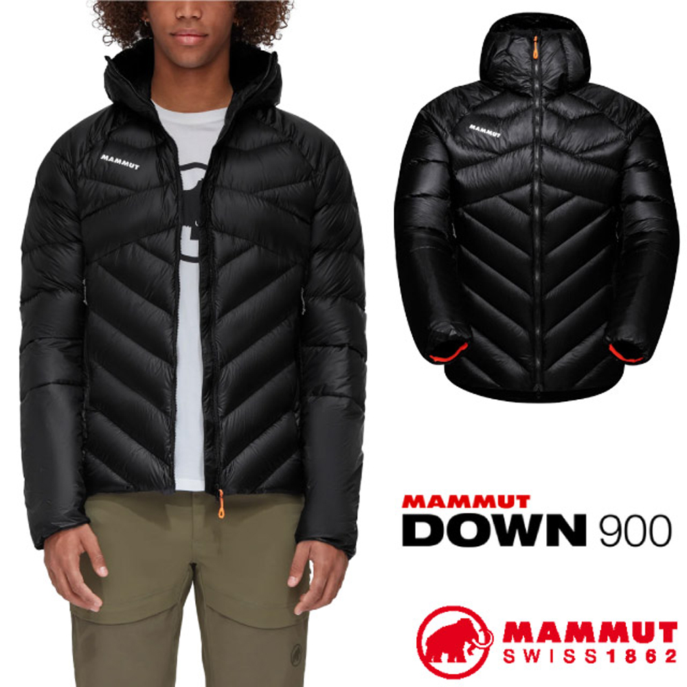 【MAMMUT 長毛象】男Taiss IN Hooded Jacket 超輕耐磨連帽羽絨保暖外套/1013-02700-0001 黑