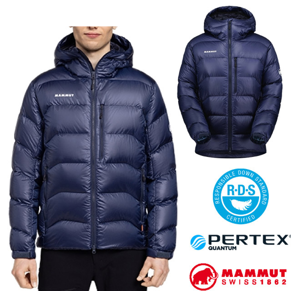 【MAMMUT 長毛象】男 Gravity IN Hooded 輕量防風防潑連帽羽絨外套/1013-02630-5118 海洋藍