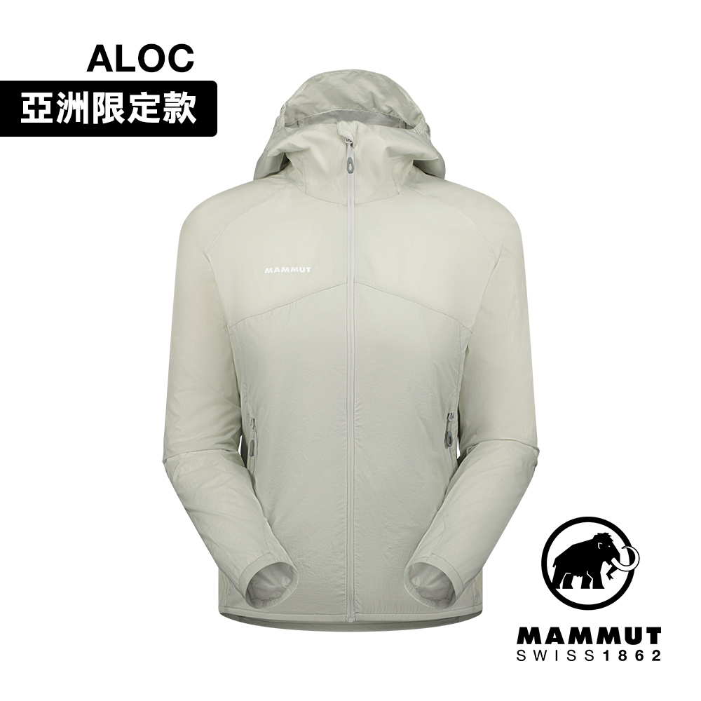 【Mammut 長毛象】Convey WB Hooded AF W 輕量防潑水連帽風衣外套 鉑金灰 女款 #1012-00540