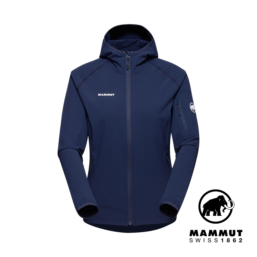 【Mammut 長毛象】Madris Light ML Hooded Jkt W 防風刷毛連帽外套 海洋藍 女款 #1014-03851