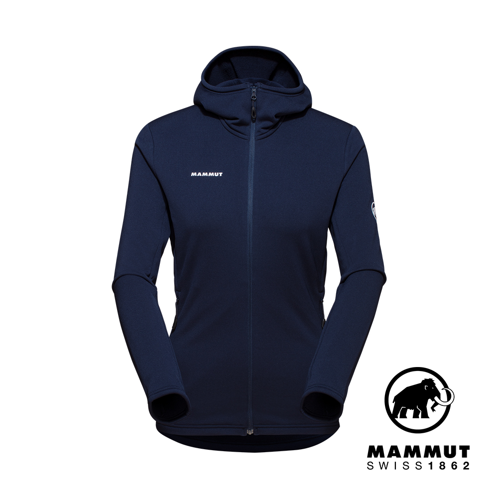 【Mammut 長毛象】Aconcagua Light ML Hooded Jkt 輕量刷毛連帽外套 海洋藍 女款 #1014-04410