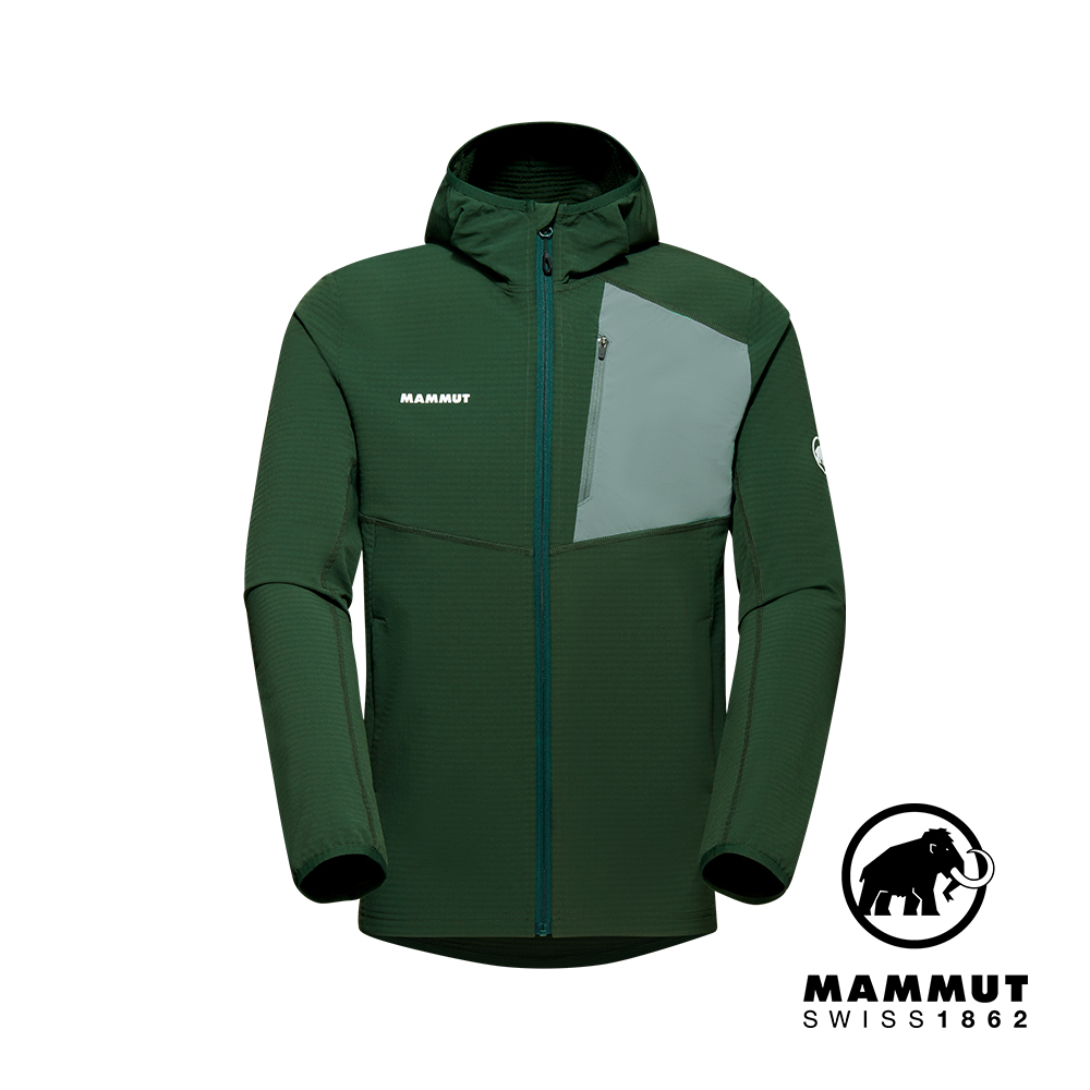 【Mammut 長毛象】Madris Light ML Hooded Jkt 防風刷毛連帽外套 綠樹林 男款 #1014-03841