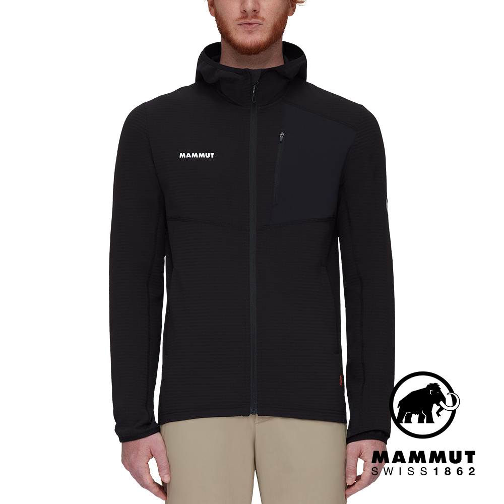 【Mammut 長毛象】Madris Light ML Hooded Jkt 防風刷毛連帽外套 黑色 男款 #1014-03841