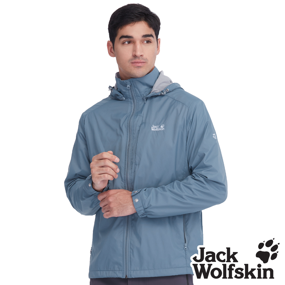 【Jack Wolfskin 飛狼 】男 保暖天鵝絨 超輕量防風外套『灰藍』