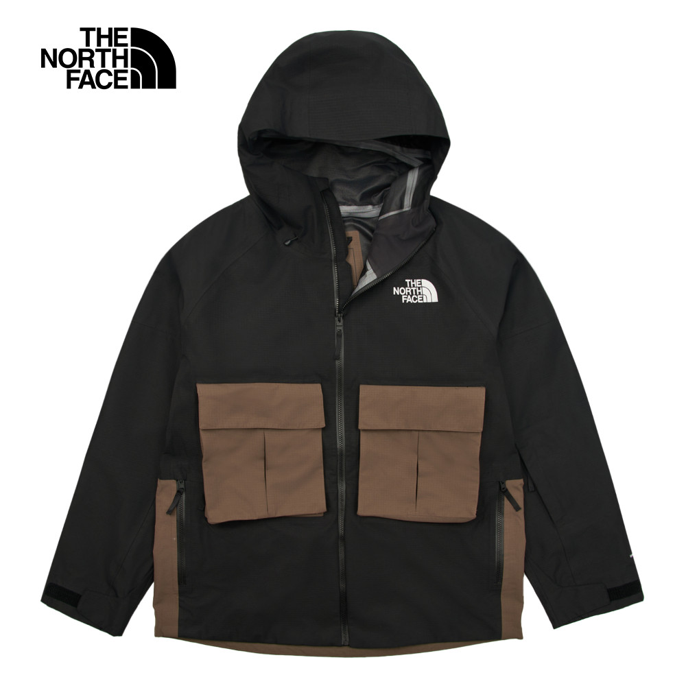 The North Face北面男款黑色DryVent防水透氣連帽衝鋒衣｜87YF4XO 外套