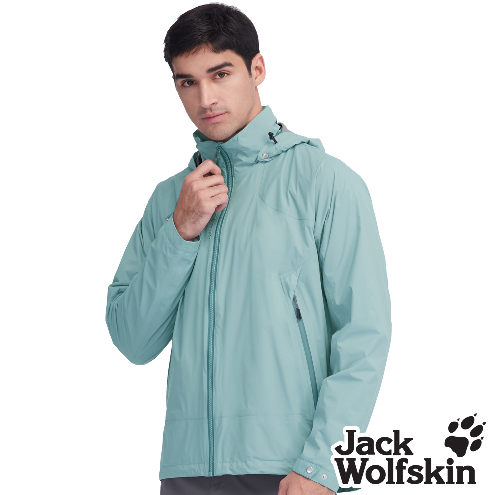【Jack wolfskin 飛狼】男 Air Wolf 防水天鵝絨保暖外套 輕量單件式衝鋒衣『青碧』
