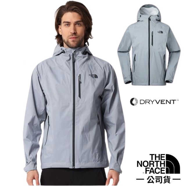 【The North Face】男款 防水透氣防風耐磨連帽外套 3GCW-CTE 灰 V