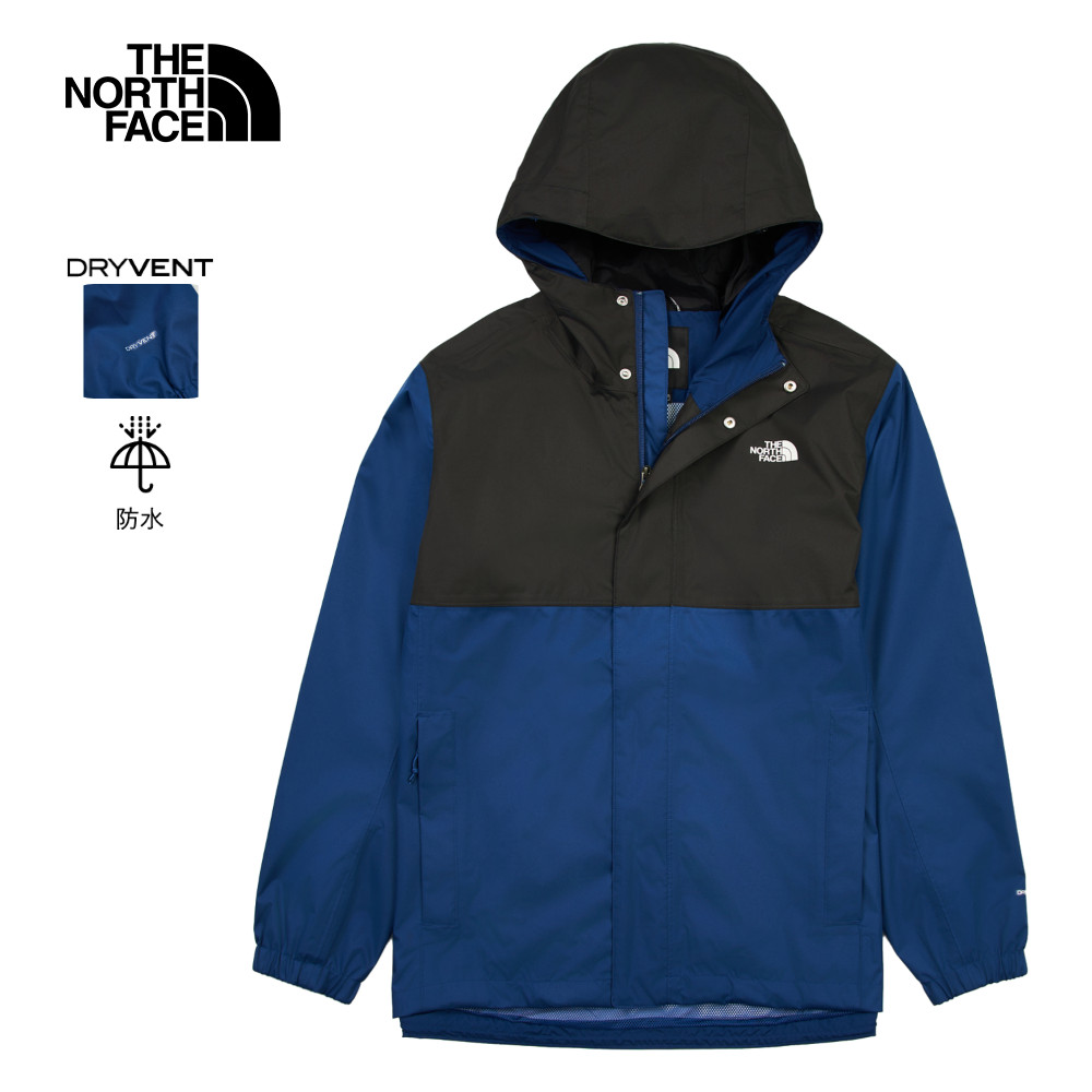 The North Face北面男款藍色DryVent防水透氣連帽衝鋒衣｜8AUNF1T 外套