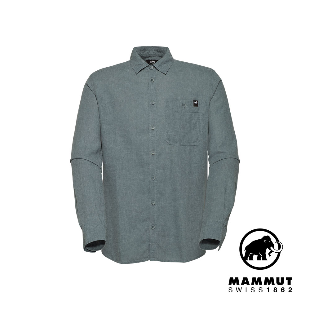 【Mammut 長毛象】Alvra Summer LS Shirt 透氣排濕長袖襯衫 男款 地層灰藍 #1015-01570