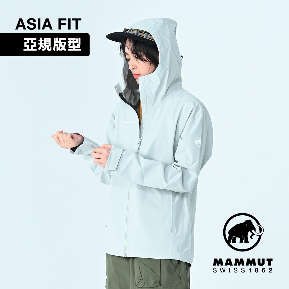 【Mammut 長毛象】Linard Light HS Hooded Jacket AF 防風防水連帽外套 鼠尾草銀綠 女款 #1010-31960