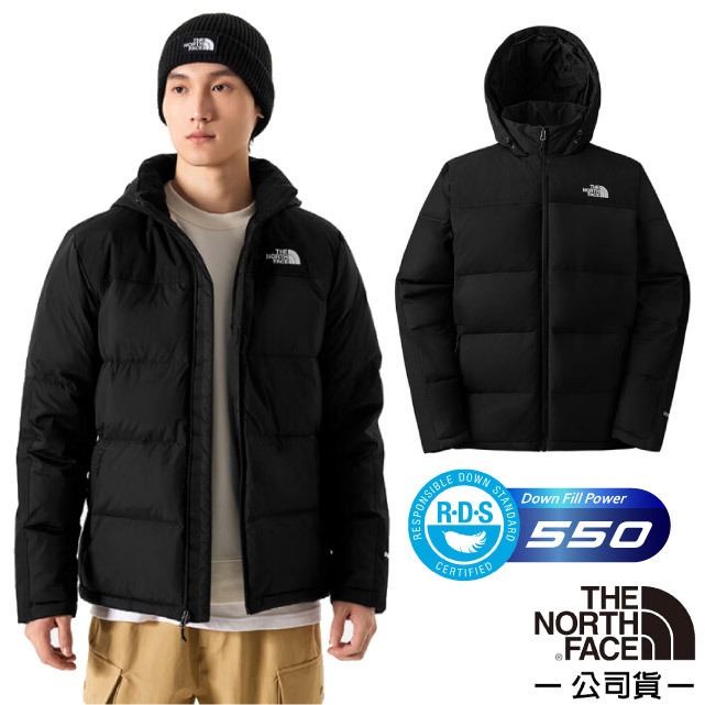 【The North Face】男 輕量防潑水保暖連帽外套.羽絨夾克.大衣/4U82-4H0 宇宙黑 V