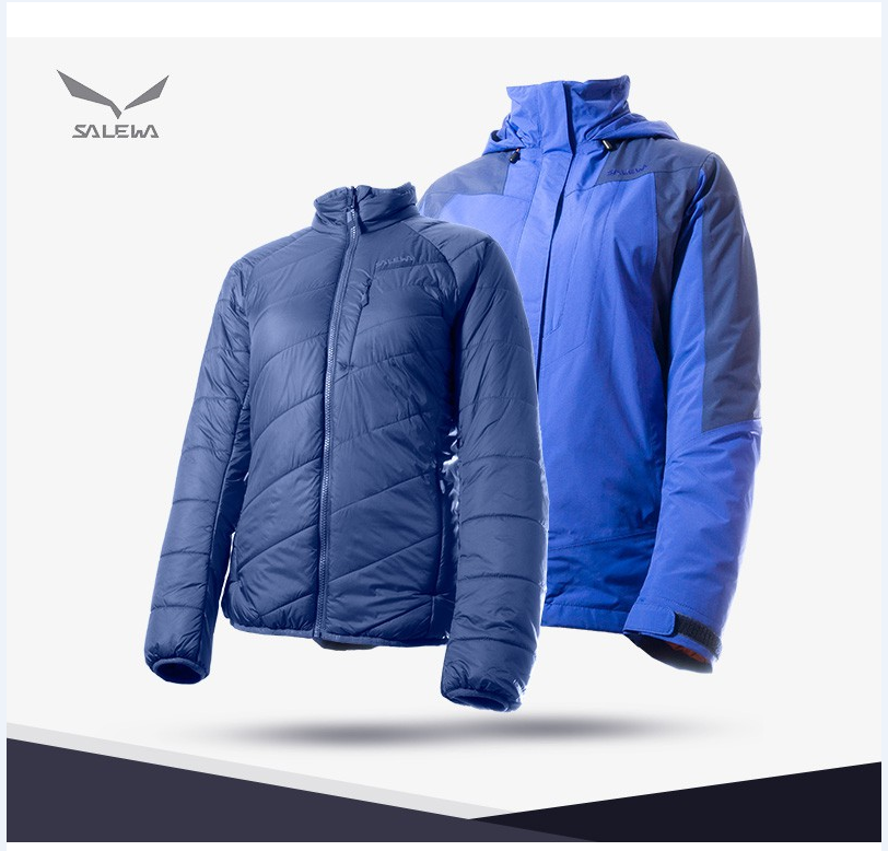 【SALEWA】 女用兩件式 Gore tex 保暖外套 25010 (6911/8680 亮藍/海軍藍)