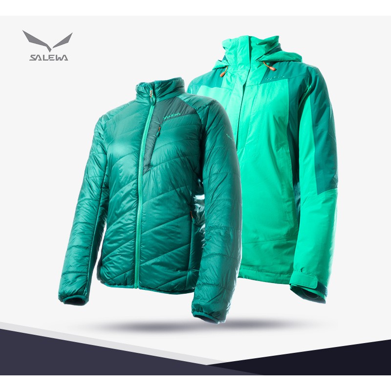 【SALEWA】 女用兩件式 Gore tex 保暖外套 25010 (5431/5660 瑪瑙綠/祖母綠)