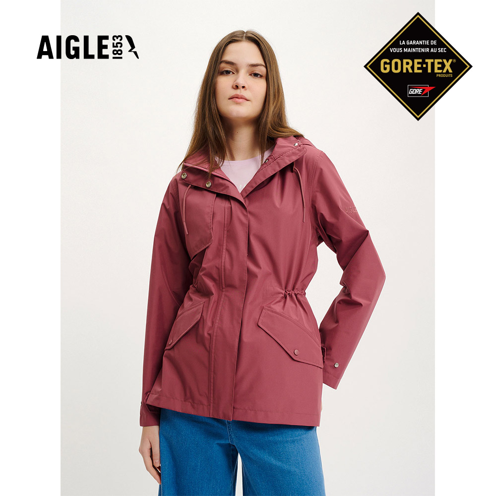 【AIGLE】女 GORE-TEX 防水透氣外套AG-4P233A023 酒紅(女外套 防水透氣外套 Goretex)