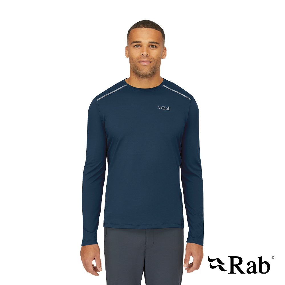 【RAB】Force LS Tee 長袖透氣排汗衣 男款 暴風藍 #QBL07