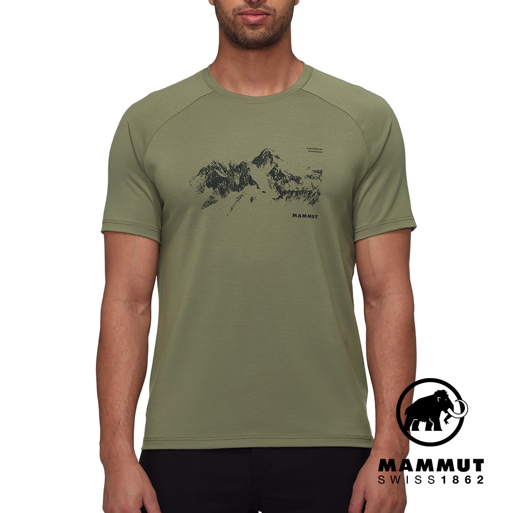 【Mammut 長毛象】Mountain T-Shirt Men 8035m 山景有機棉短袖T恤 男款 沼澤綠 #1017-04503
