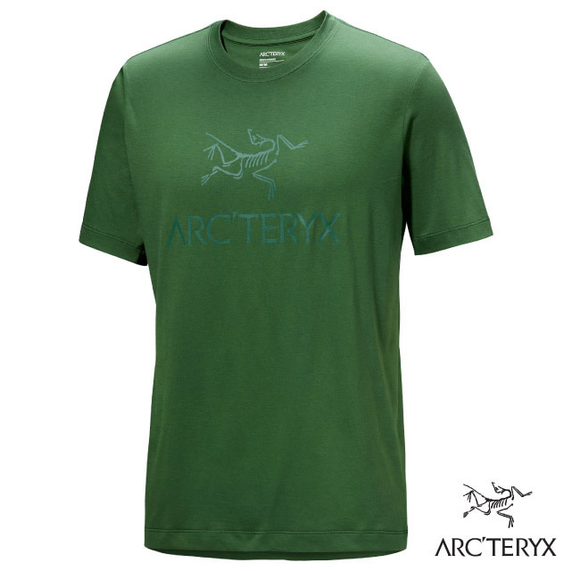 【ARCTERYX 始祖鳥】男 ArcWord Logo 登山輕量透氣短袖圓領排汗衣/X000007991 伊甸綠