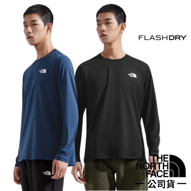 【The North Face】男 FLASHDRY 吸濕透氣排汗長袖圓領T恤/8DG5