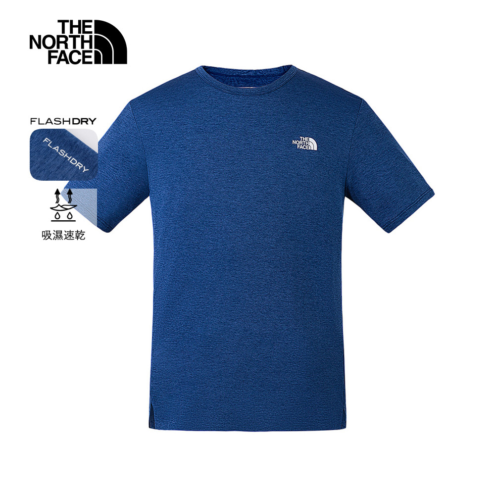The North Face北面男款藍色吸濕排汗短袖T恤｜8BYJD1R 排汗衫