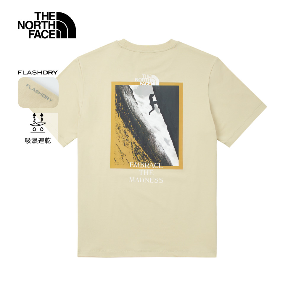 The North Face北面男款米色吸濕排汗短袖T恤｜8D7B3X4 排汗衫