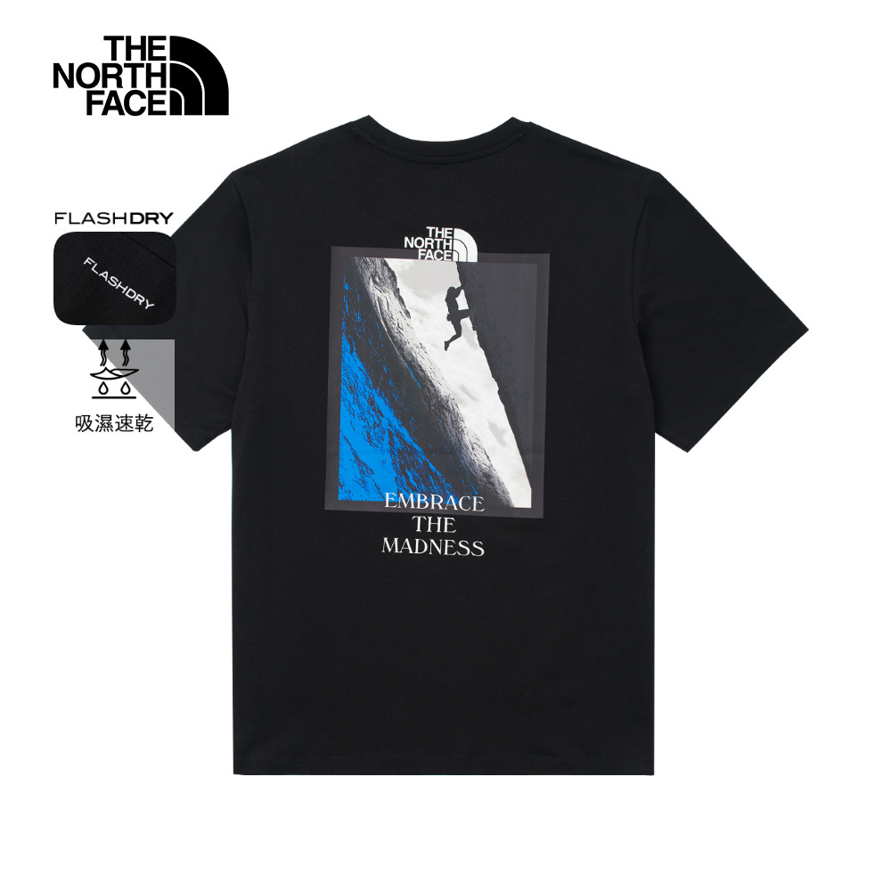 The North Face北面男款黑色吸濕排汗短袖T恤｜8D7BJK3 排汗衫