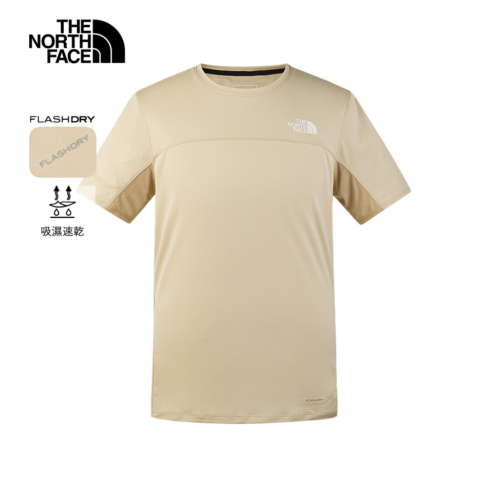 The North Face北面男款卡其色吸濕排汗短袖T恤｜83S3PV6 排汗衫