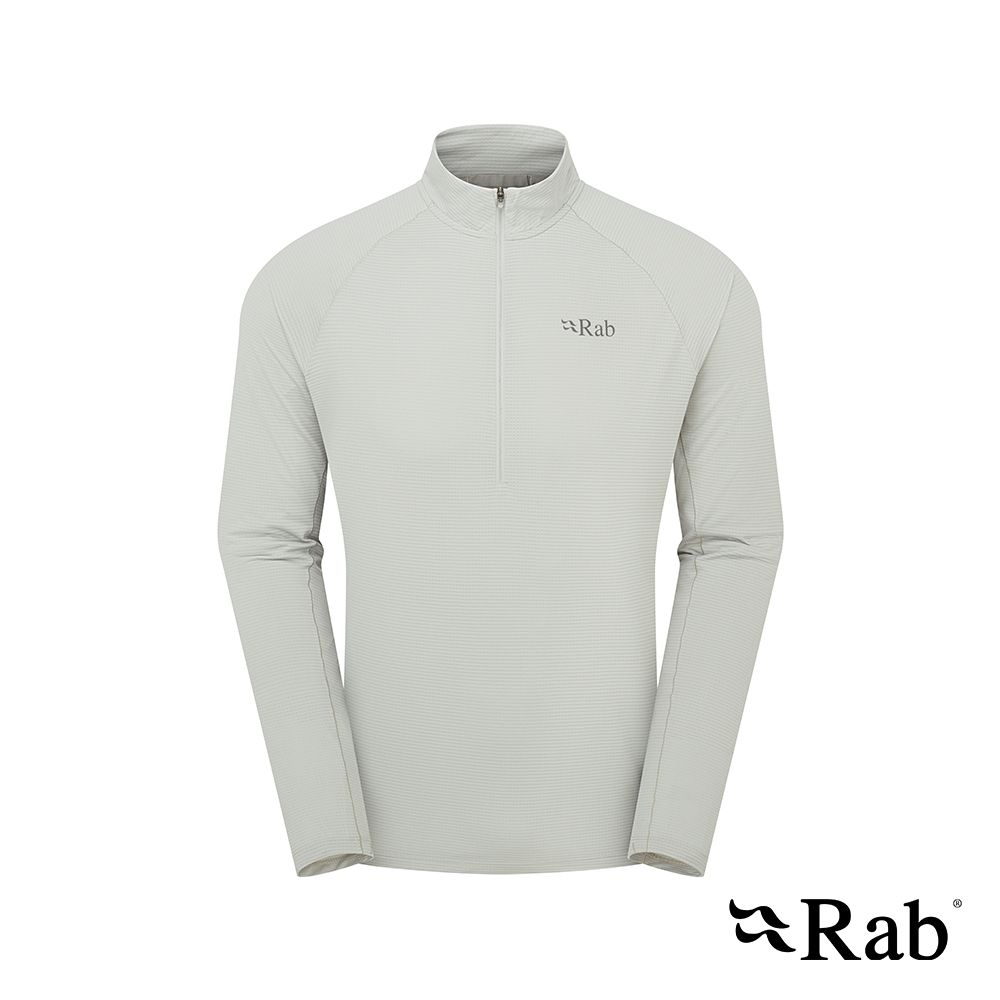 【RAB】Sonic LS Zip 長袖透氣拉鍊排汗衣 男款 淺鋅 #QBL03