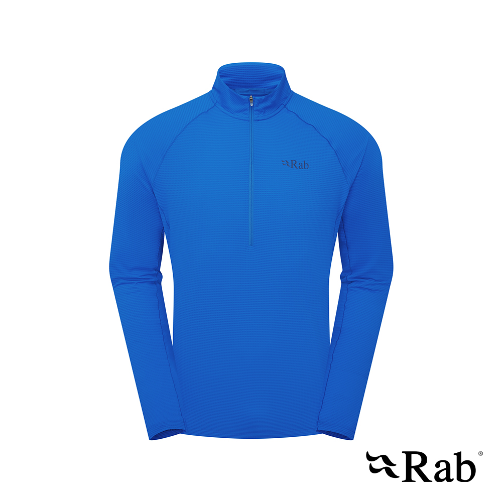 【RAB】Sonic LS Zip 長袖透氣拉鍊排汗衣 男款 瑪雅藍 #QBL03