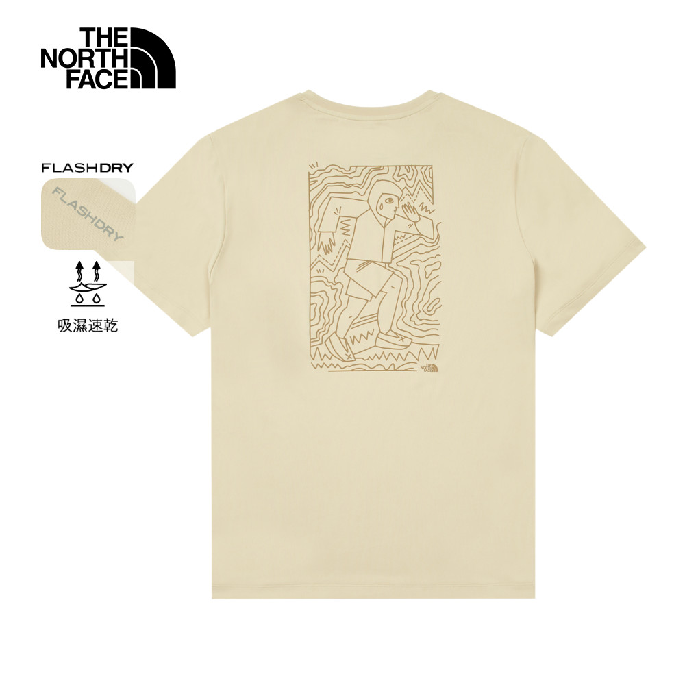 The North Face北面男款米色UPF防曬短袖T恤｜88GT3X4 抗UV