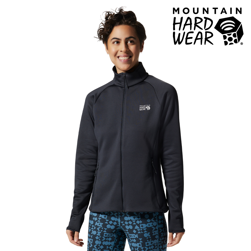【Mountain Hardwear】Polartec Power Str Pro W 保暖立領刷毛外套 女款 深風暴灰 #1993421