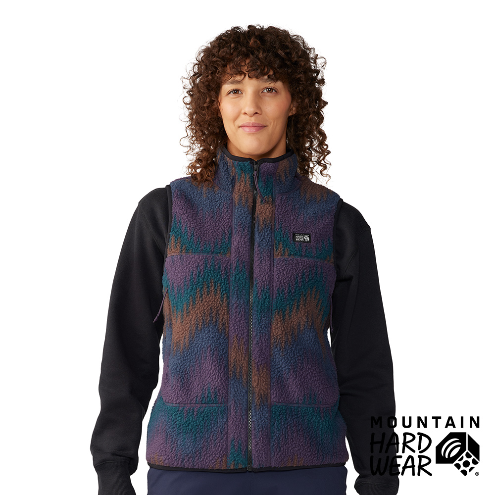【Mountain Hardwear】HiCamp Fleece Printed Vest 刷毛保暖立領背心 女款 藍紫鋸齒 #2075321