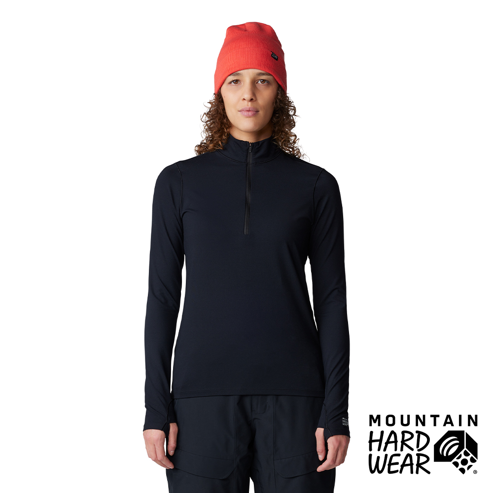 【Mountain Hardwear】MHW Butter Up™ Half Zip 防曬半拉鍊長袖排汗衣 女款 黑色 #2084621