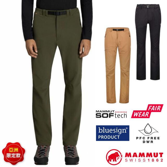 【MAMMUT 長毛象】男 Yadkin 2.0 SO Pants AF 日系保暖軟殼褲 (附腰帶) 1021-01230