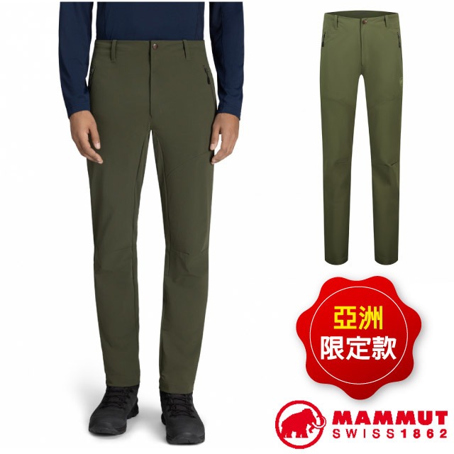 【MAMMUT 長毛象】AF 男 Trekkers 3.0 SO Pants 機能彈性快乾防潑水長褲/1021-00800-40284 深沼澤綠