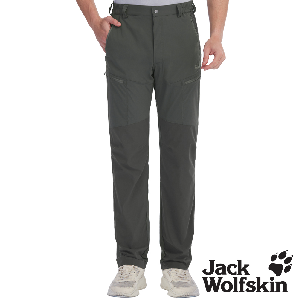 【Jack wolfskin 飛狼】男 純植萃防蚊 拼接多口袋休閒長褲『棕』