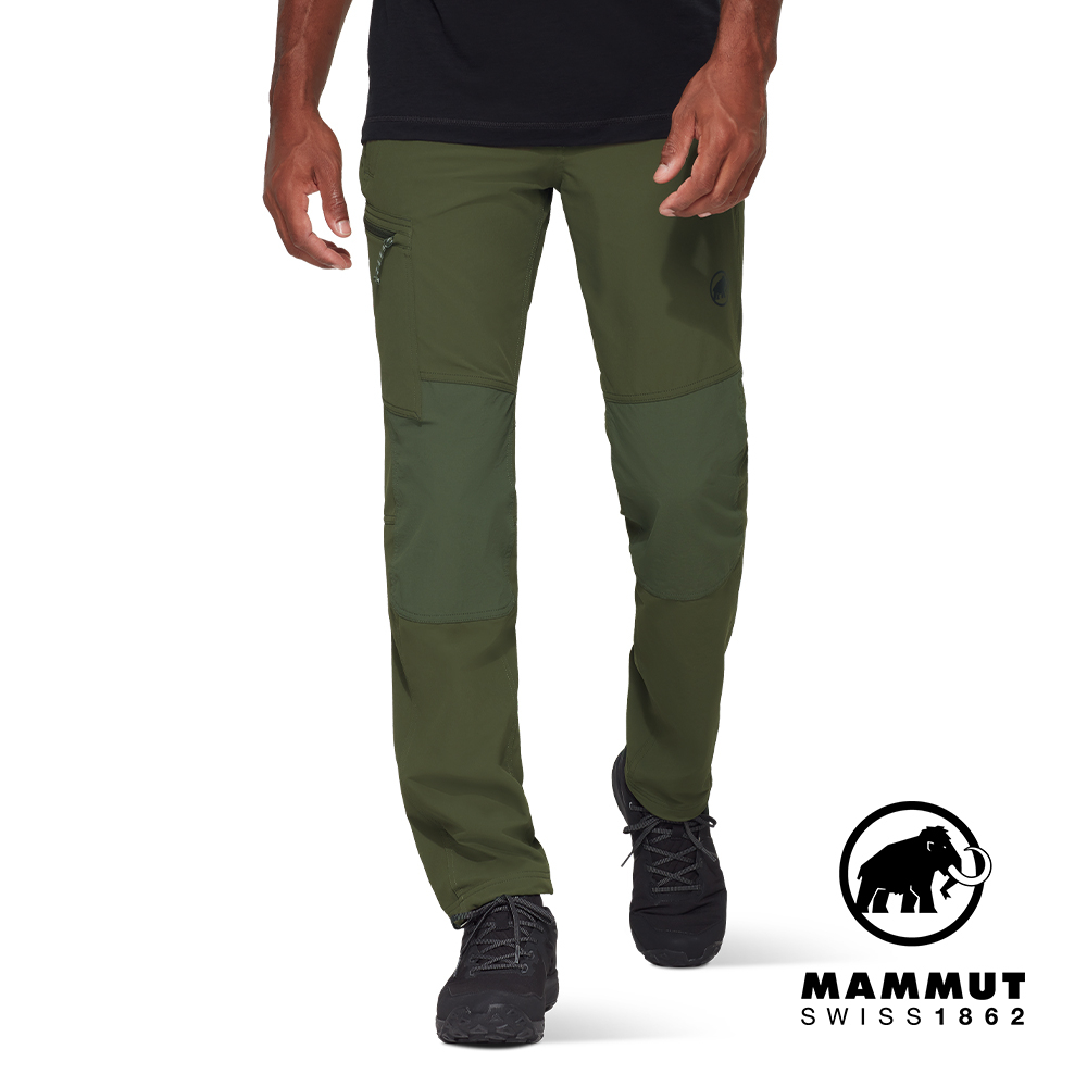 【Mammut 長毛象】Runbold Guide SO Pants Men 防風防潑水健行軟殼長褲 深沼澤綠 男款 #1021-01460