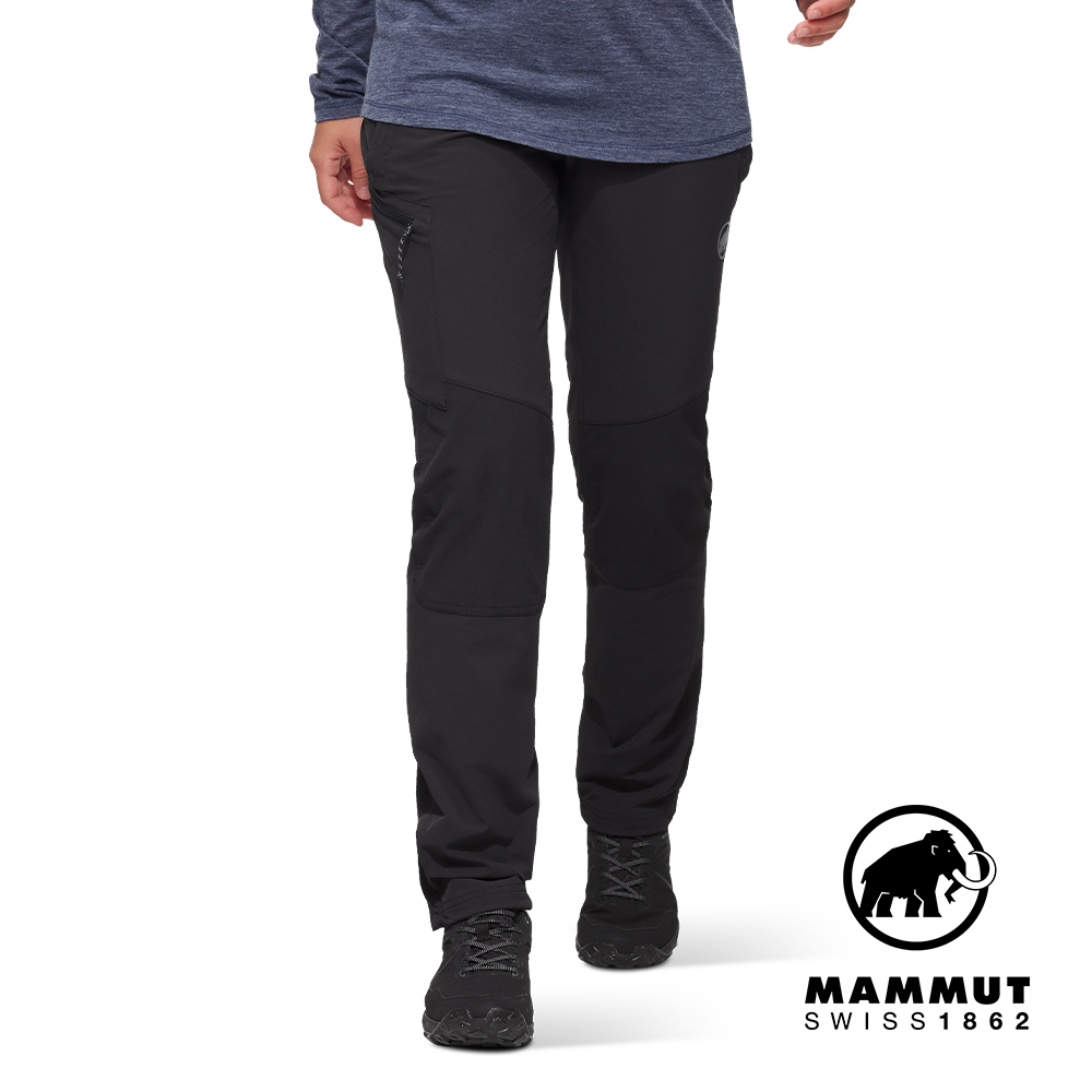 【Mammut 長毛象】Runbold Guide SO Pants W 防風防潑水健行軟殼長褲 黑色 女款 #1021-01470