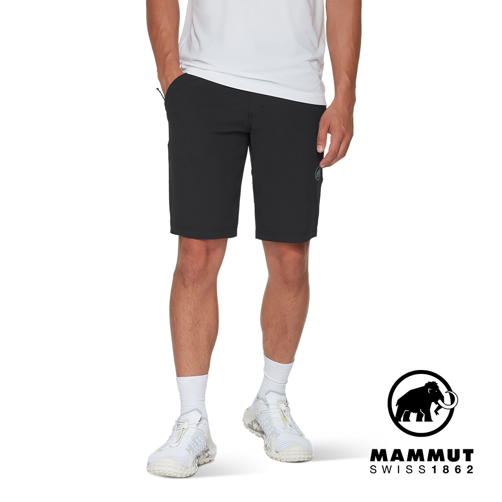 【Mammut 長毛象】Hiking V Shorts Men 防曬彈性健行短褲 黑色 男款 #1023-01150