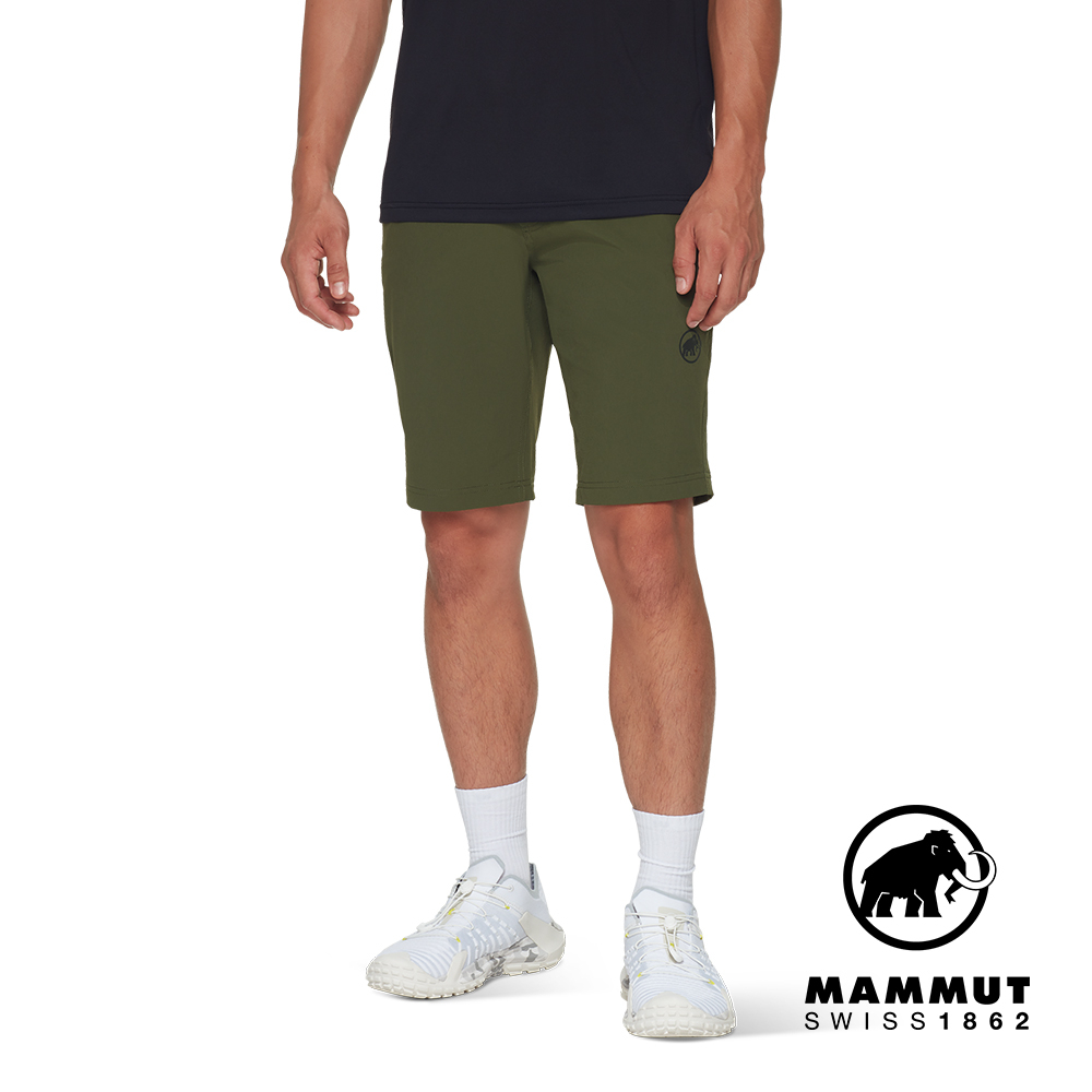 【Mammut 長毛象】Hiking V Shorts Men 防曬彈性健行短褲 深沼澤綠 男款 #1023-01150