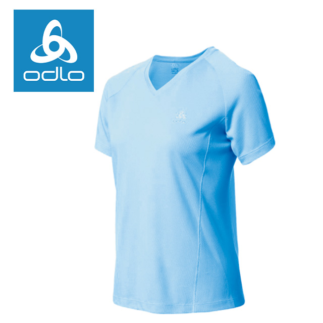 【瑞士ODLO】女合身短袖T恤200661 (藍28800)