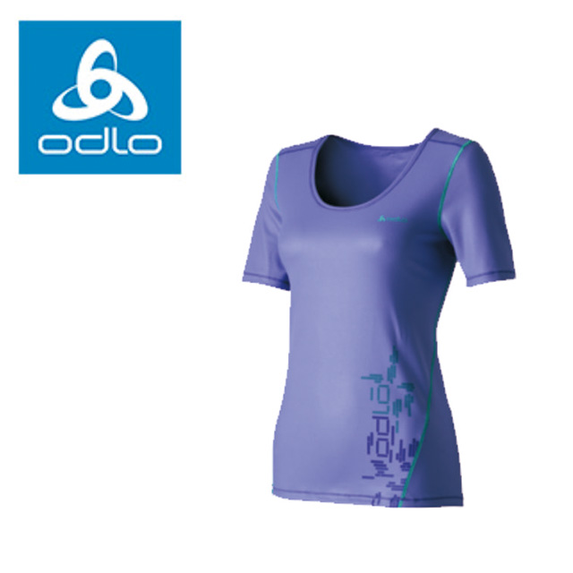 【瑞士ODLO】女銀離子cubic圓領短袖薄上衣140061(藍紫23900)