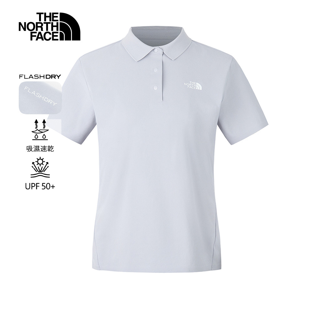The North Face北面女款藍色吸濕排汗短袖POLO衫｜8CYZ0TI 排汗衫