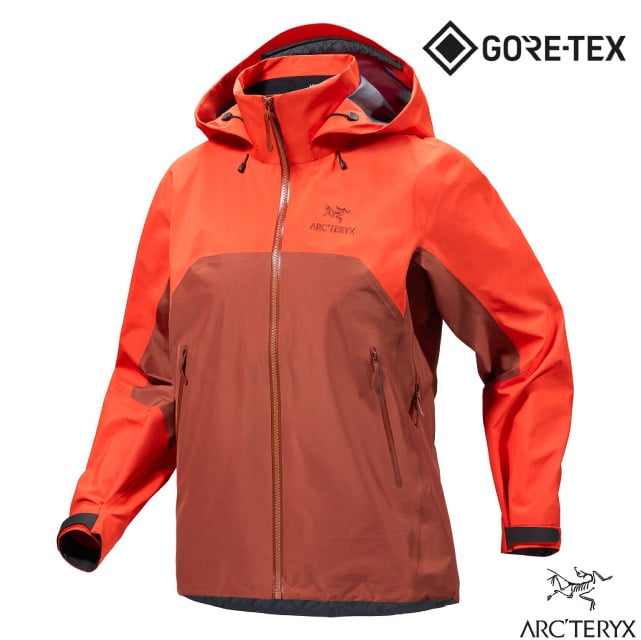 【ARCTERYX 始祖鳥】女 Beta AR Gore-Tex 3L 防水透氣連帽外套_X000006605 太陽橘/紅衫紅