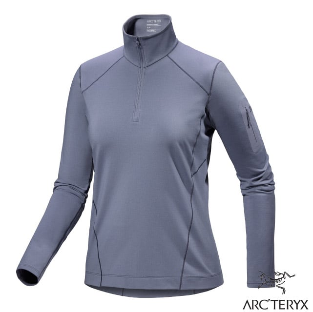 【ARCTERYX 始祖鳥】女 Rho 彈性透氣登山健行保暖刷毛套頭衫/X000007336 雲層藍