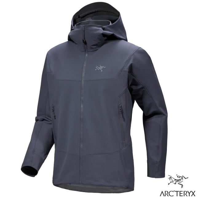 【ARCTERYX 始祖鳥】男 GAMMA HOODY 防風防潑透氣連帽外套/X000007465-30750 深雲層藍