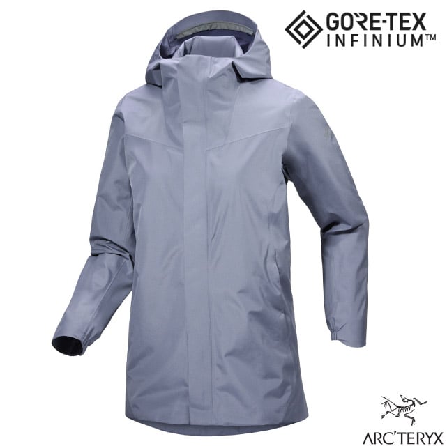 【ARCTERYX 始祖鳥】女 Gore-Tex SOLANO HOODY 防風透氣軟殼連帽中長外套夾克/X000007300 雲層藍