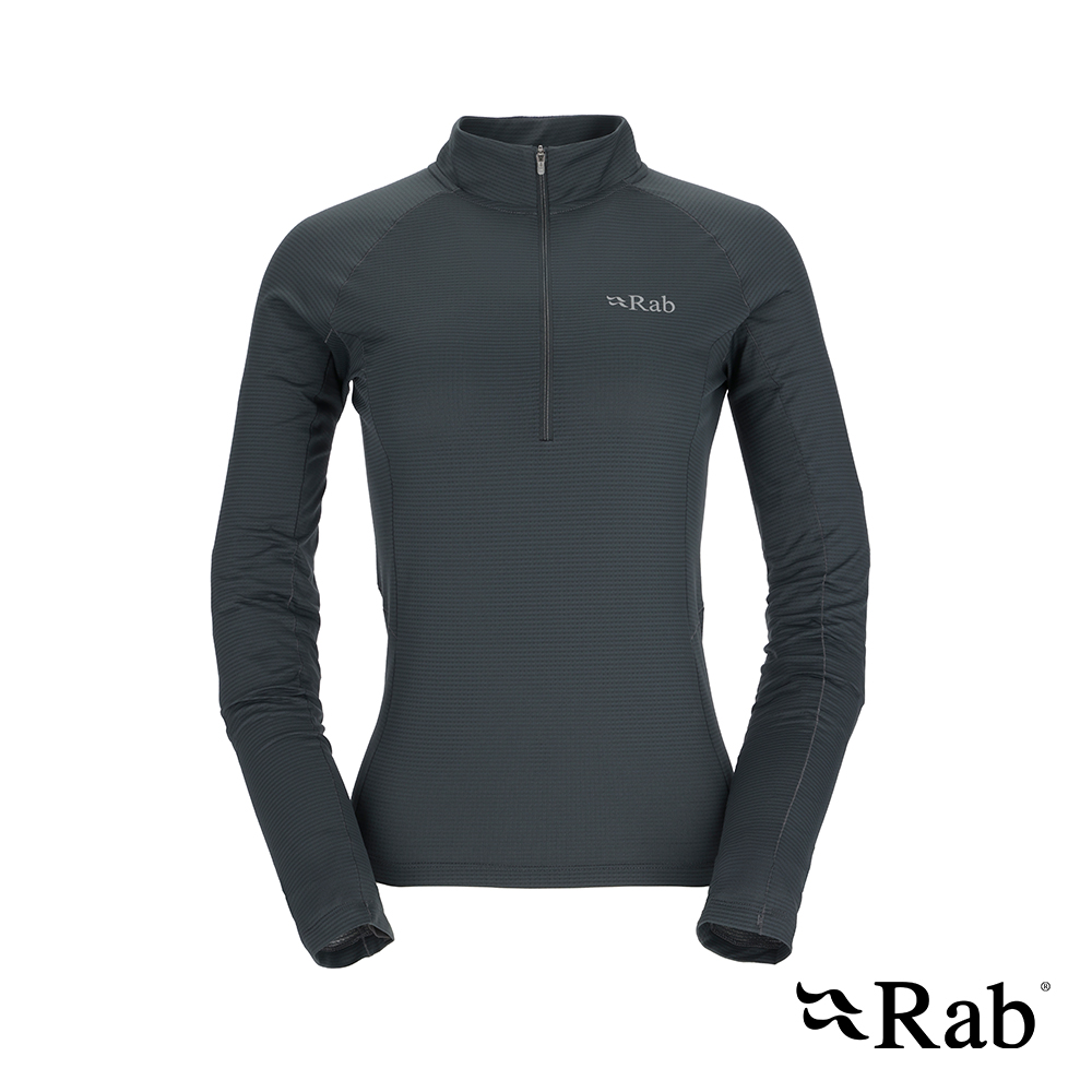 【英國 RAB】Sonic LS Zip Wmns 長袖透氣拉鍊排汗衣 女款 鯨魚灰 #QBL04