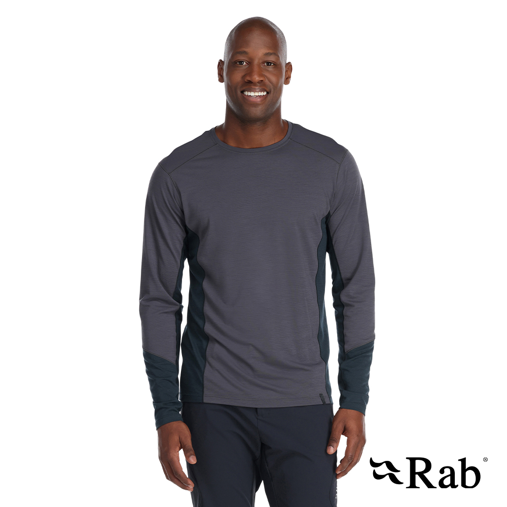 【英國 RAB】Syncrino Base LS Tee 羊毛混紡長袖排汗衣 男款 石墨灰 #QBL32